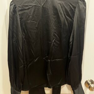 SHEIN Black Satin Blouse